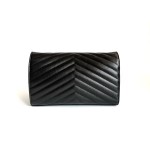 Saint Laurent Envelope Bag in Quilted Grain de Poudre Leather